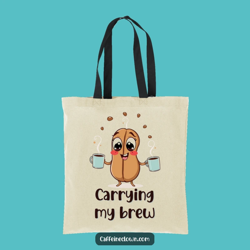 Funny Coffee Bean Tote Bag: Hyperactive Juggling Carry-All Gift