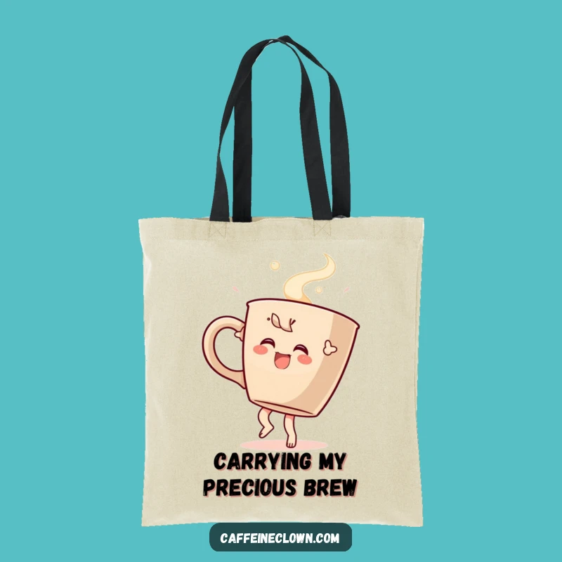 Funny Coffee Dance Tote Bag: Carry Your Essentials with Caffeine-Fueled Merriment!