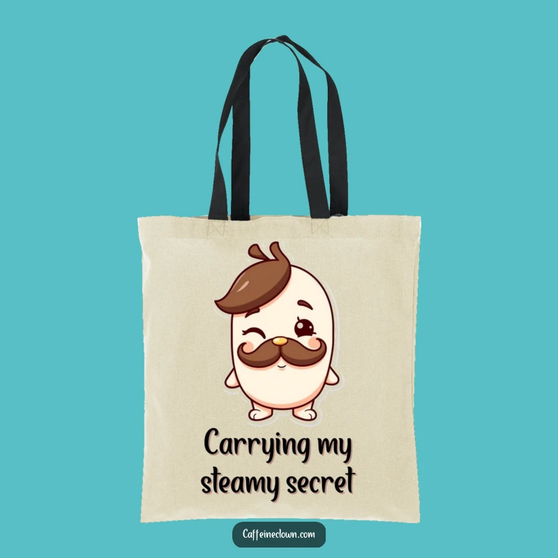 Funny Coffee Mustache Tote Bag: Carry Your Essentials with Cheeky Flair!