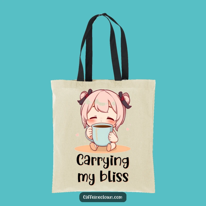 Funny Blissful Coffee Sip Tote Bag: Carry Your Bliss Everywhere