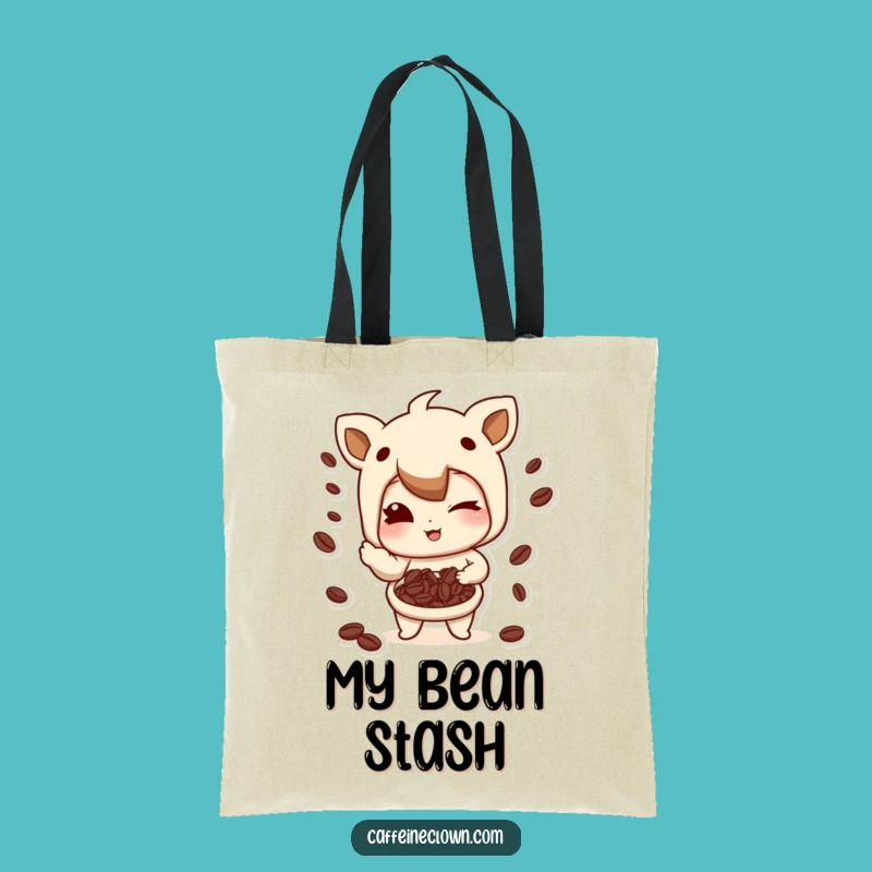 Funny Coffee Bean Juggling Tote Bag: Winking Flair, Stylish & Gift!