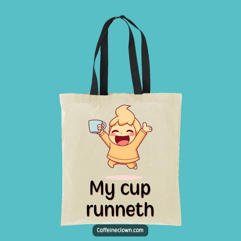 Funny Ecstatic Coffee Tote Bag: Carry Your Energy Everywhere with Style