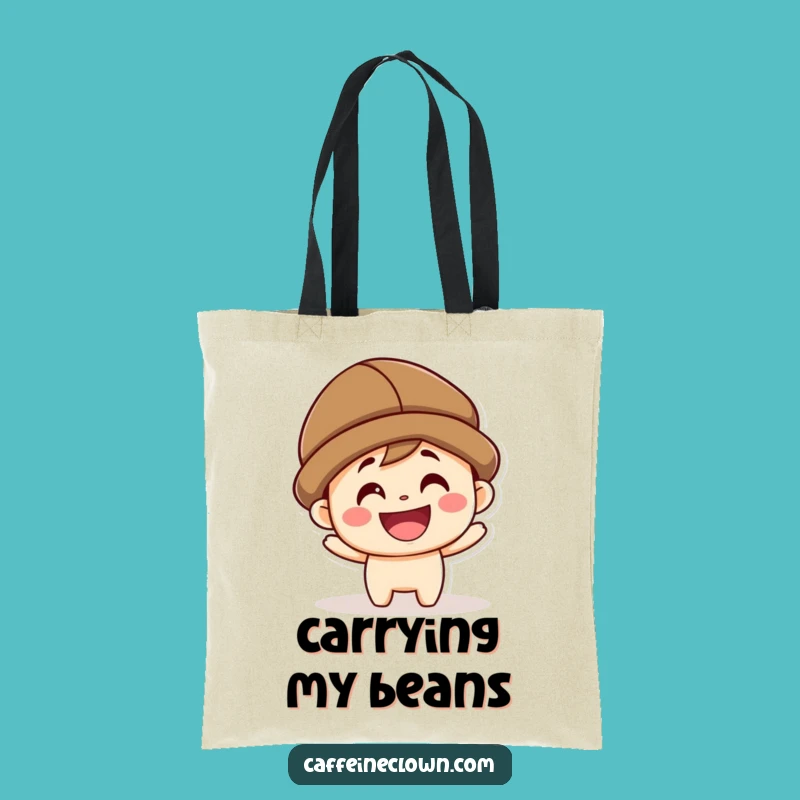 Funny Kawaii Coffee Bean Hat Tote Bag: Carry Your Grin and Essentials